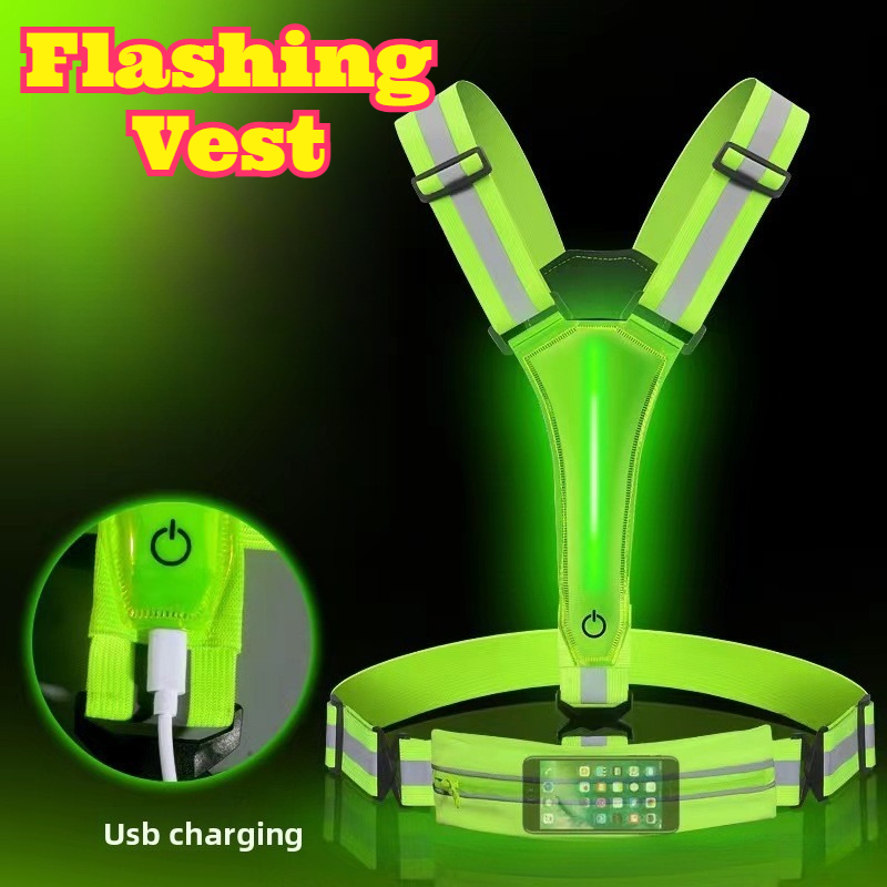 Reflective Vest Cycling - LED Glowing Reflective Vest High Visibility
