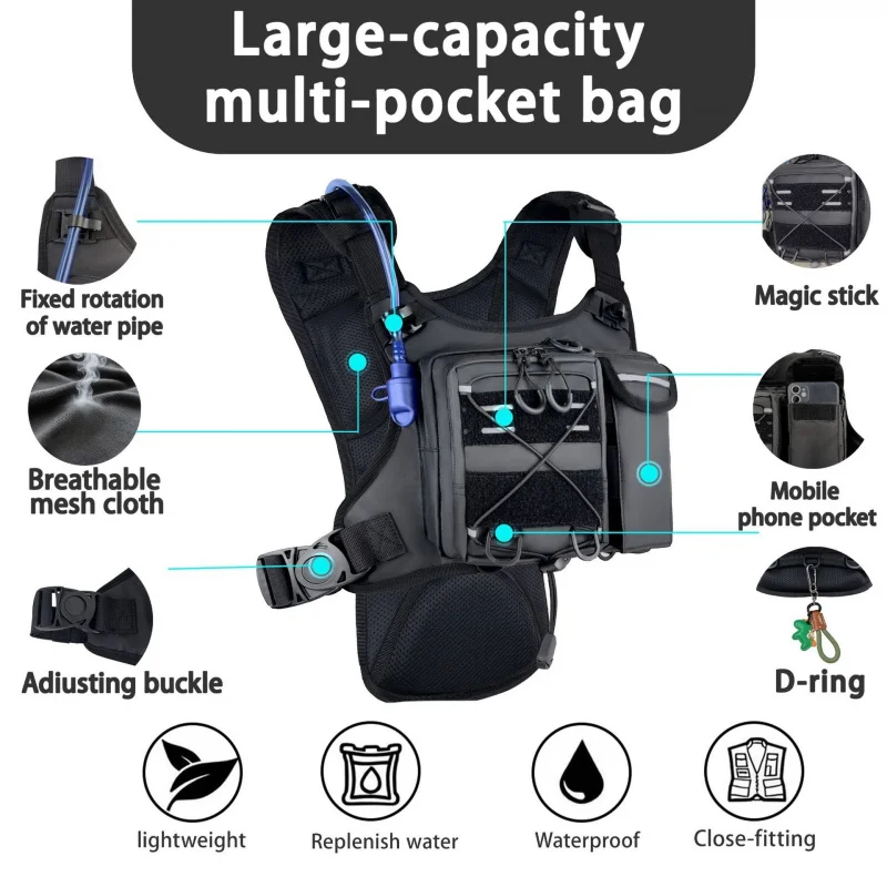 Reflective Vest Cycling - ​High-Quality Tactical Vest Chest Bag with
