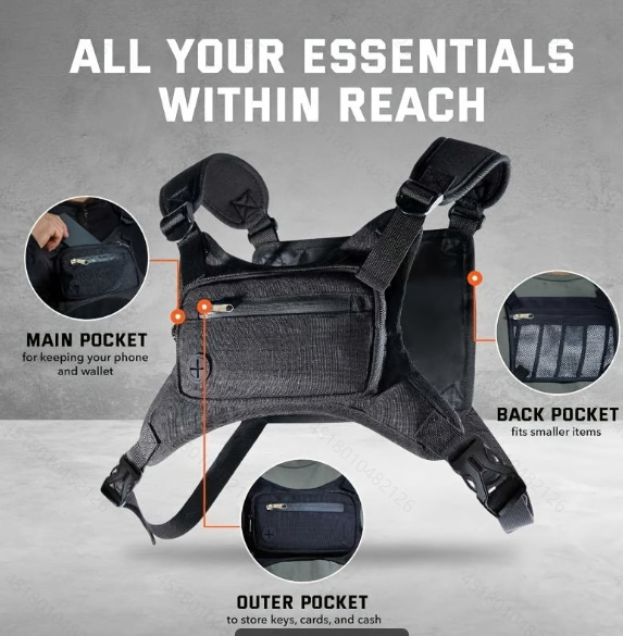 Cycling Commute Training - Outdoor Chest Rig Bag Lightweight Multi