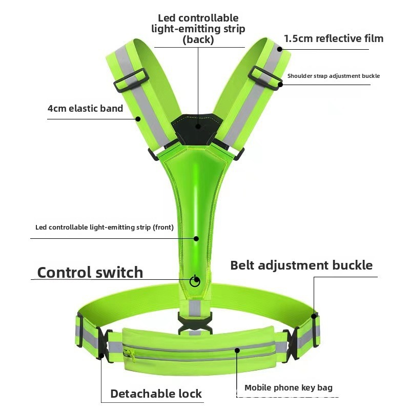 LED Glowing Reflective Vest Hi - огляд і ціна Reflective Vest Cycling