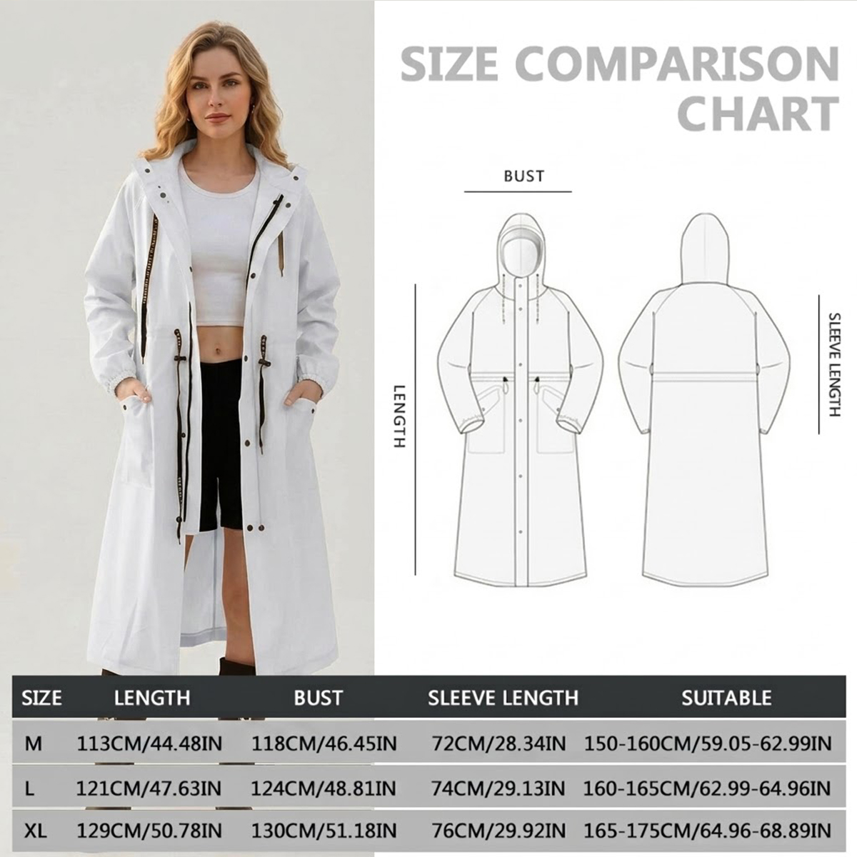 Women Long Waterproof Rain Jac - огляд і ціна Cycling Rain Jacket Commute