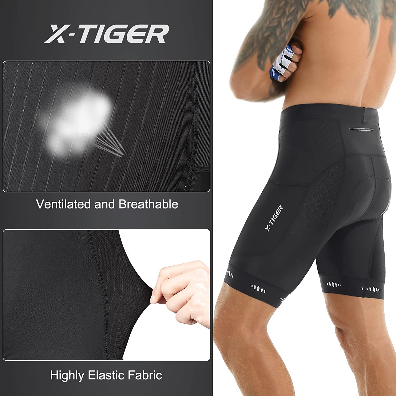 X-TIGER Men Cycling Shorts wit - огляд і ціна Cycling Commuter Pants