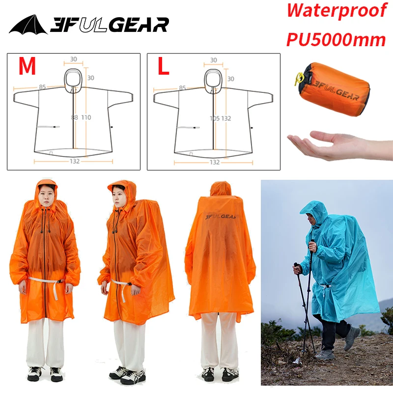 3F UL GEAR Zipper Raincoat 15D - огляд і ціна Cycling Rain Jacket Commute