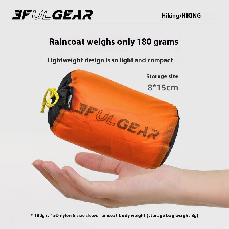 3F UL GEAR Zipper Raincoat 15D - огляд і ціна Cycling Rain Jacket Commute