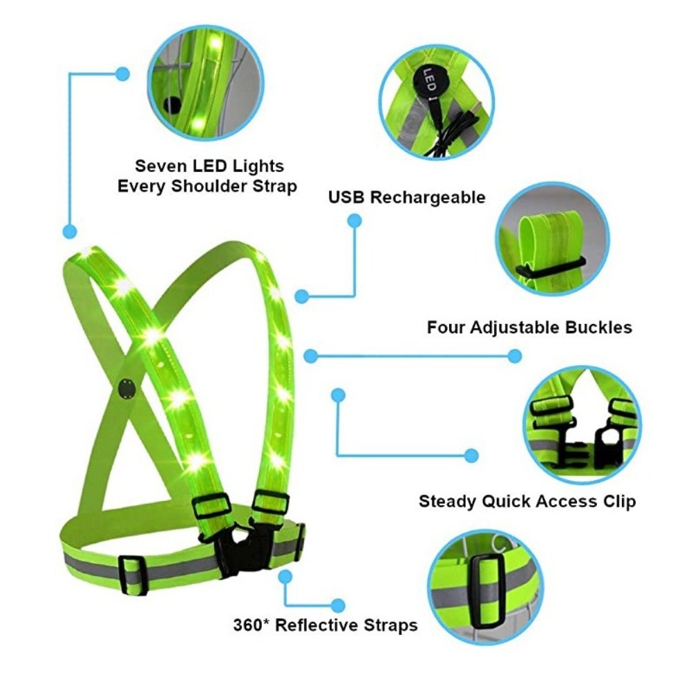 New Polyester LED Safety Vest  - огляд і ціна Reflective Vest Cycling