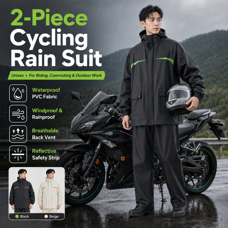 Unisex 2-Piece Waterproof Cycl - огляд і ціна Cycling Rain Jacket Commute