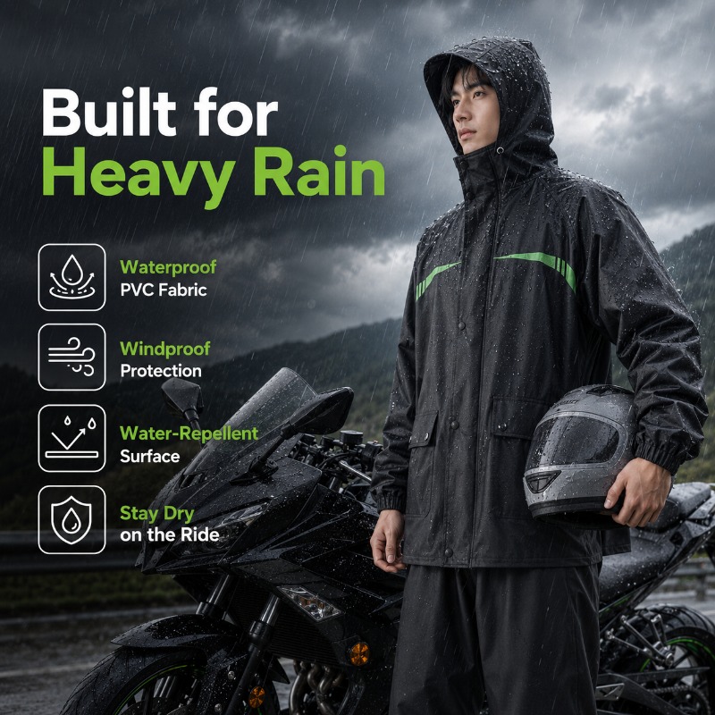 Unisex 2-Piece Waterproof Cycl - огляд і ціна Cycling Rain Jacket Commute